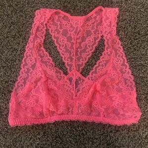 Victoria's Secret Neon Pink Lace Bralette